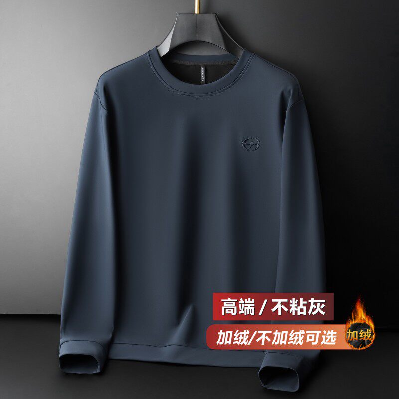 高品质不粘灰卫衣男款上衣宽松圆领长袖t恤男士秋冬大码套头衫11