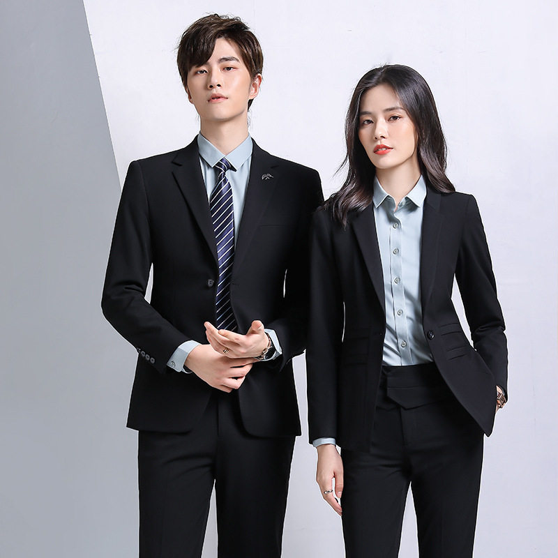 2026新款职业女装女西服套装男女同款公务员教师面试售楼工作服