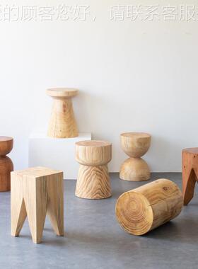 实木异木墩子凳子店木北欧原木酒树桩边几摆件53085圆形客厅型酒
