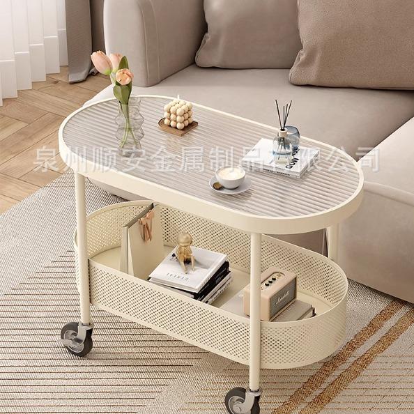 20224年新款北欧钢化玻璃可移动沙发边几边柜简约现代床头侧边柜