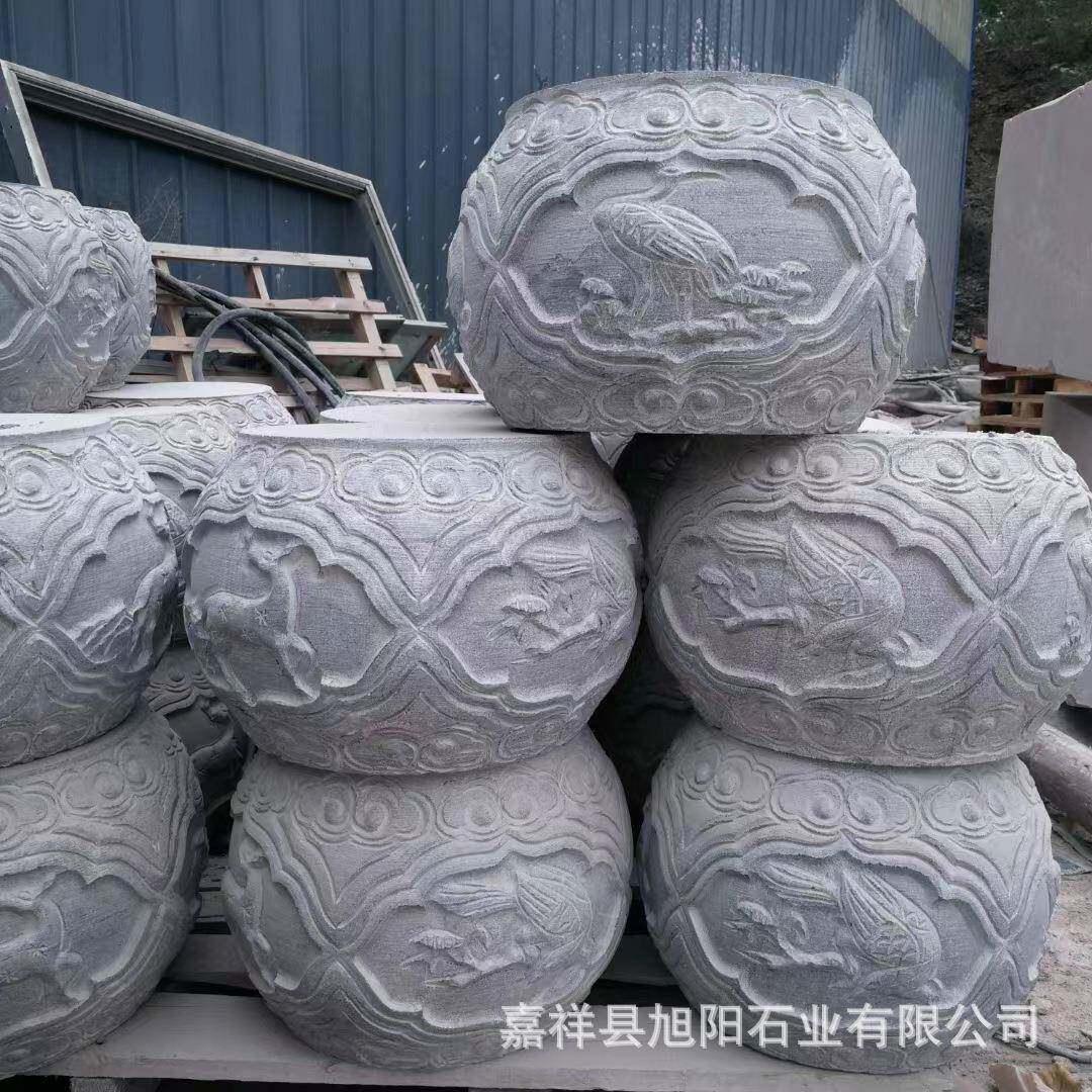 柱墩石柱顶石头墩子石雕柱基石仿古木柱底座空心包皮柱础石圆石墩