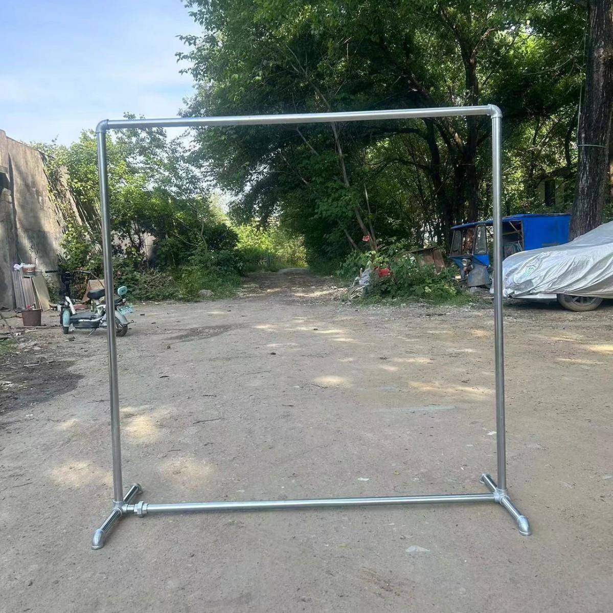 服装展示架服装店地摊落地晒被挂衣服阳台家用镀锌钢管水管晾衣架