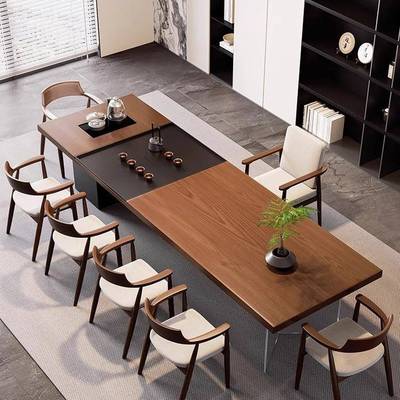 2025新款高端实木茶桌椅组合家用客厅岛台茶台一体简约轻奢高级感