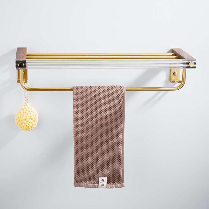 浴巾架卫生间毛巾木架免打孔浴室置物架壁挂亚克力厕所挂架收纳架