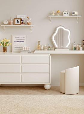 梳妆台卧室床尾柜现代简约收纳柜转角六斗柜伸缩一体化妆桌家用