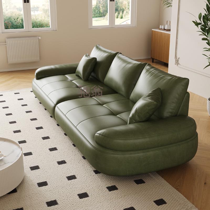 Mt意式极简油腊猫抓皮沙发现代简约客厅小户型脚踏直排三四人组合