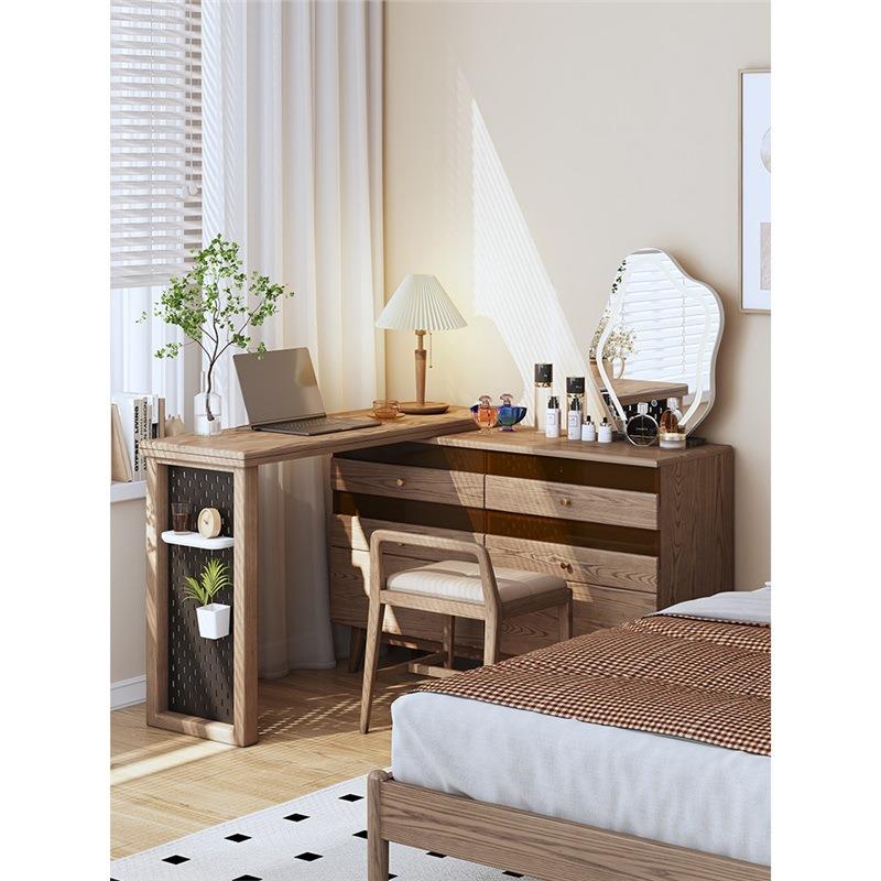 梳妆台卧室现代简约2023年新款电脑桌斗柜一体化妆台收纳柜梳妆桌