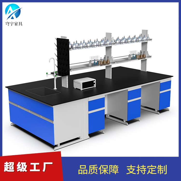 钢木实验台PP中央实验台设备实验桌理化板全钢实验台工作台边台