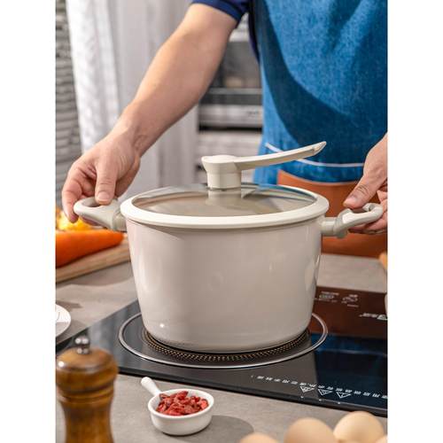 无化学涂层加深陶瓷汤锅不粘锅20/24cm大容量大尺寸家用