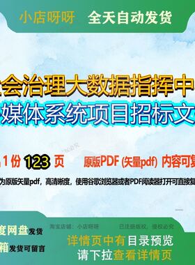 社会治理大数据指挥中心多媒体系统项目招标文件123页 项目文件