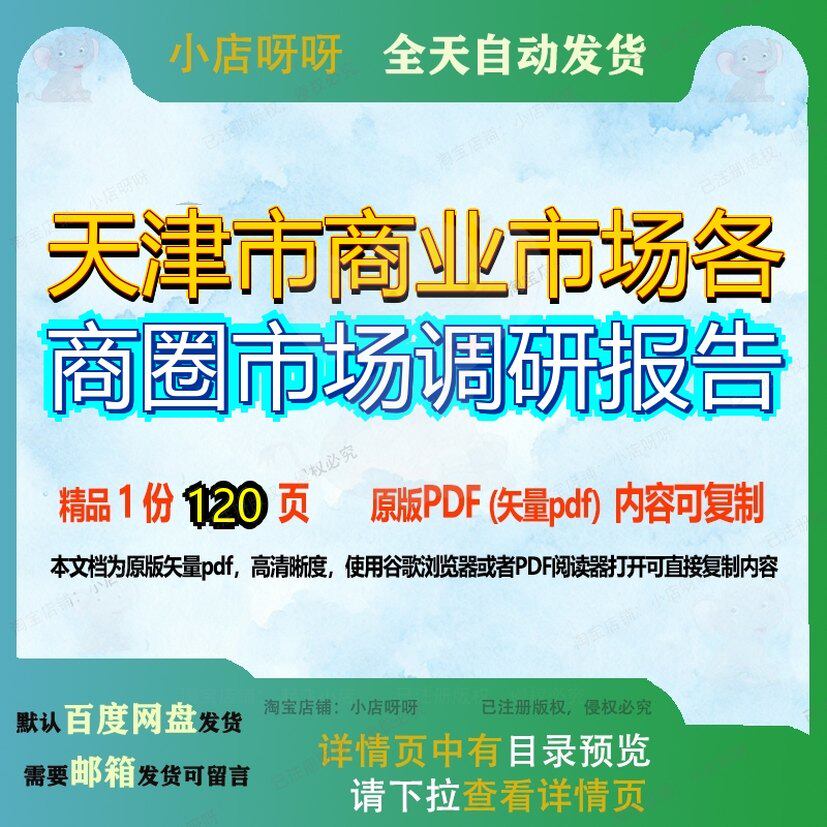 天津市商业市场各商圈市场调研报告120页 报告商业资料天津文档