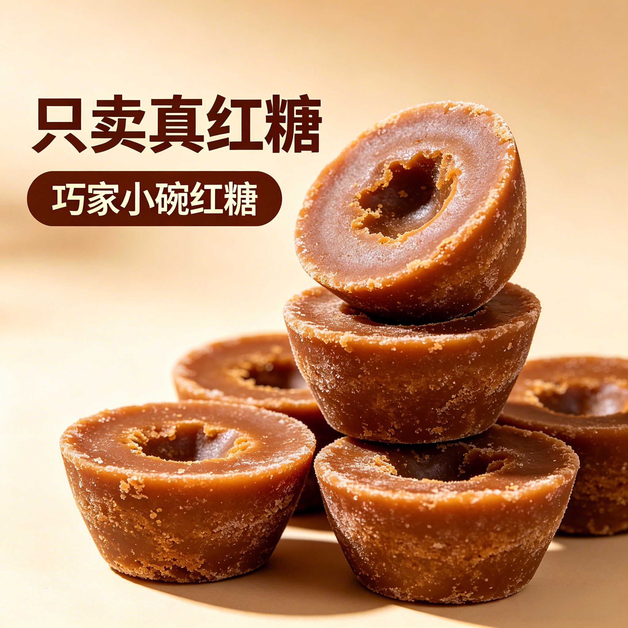 云南老红糖纯甘蔗传统手工古法熬制无添加产妇月子补气血小碗红糖