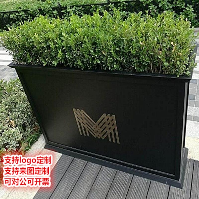 户外树箱铁艺创意花槽室外市政商业街售楼部外摆组合花箱移动花坛