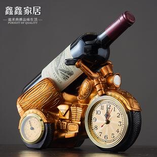 饰品 客厅电视柜酒柜小摆设餐厅装 复古现代简约红酒架摆件个性 欧式