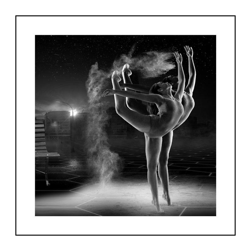 时尚现代画装饰画画黑白舞蹈简约客厅教室术墙壁卧室背景挂画文艺图片