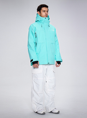 雪速 「 冰湖蓝 」3M新雪丽云纤保暖绒 3L专业滑雪服防水透气耐磨