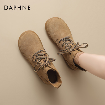 达芙妮2025新款棕色短靴