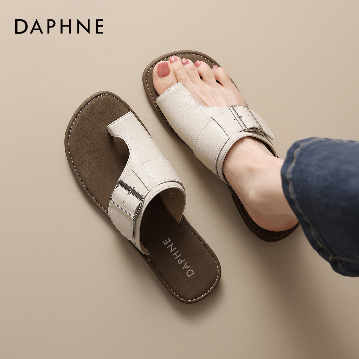 巨好看夹趾一字拖鞋平底凉拖鞋