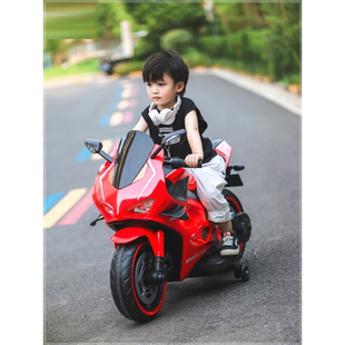 儿童电动摩托车宝宝可坐人电瓶车双人男女小孩宝宝3岁以上玩具车