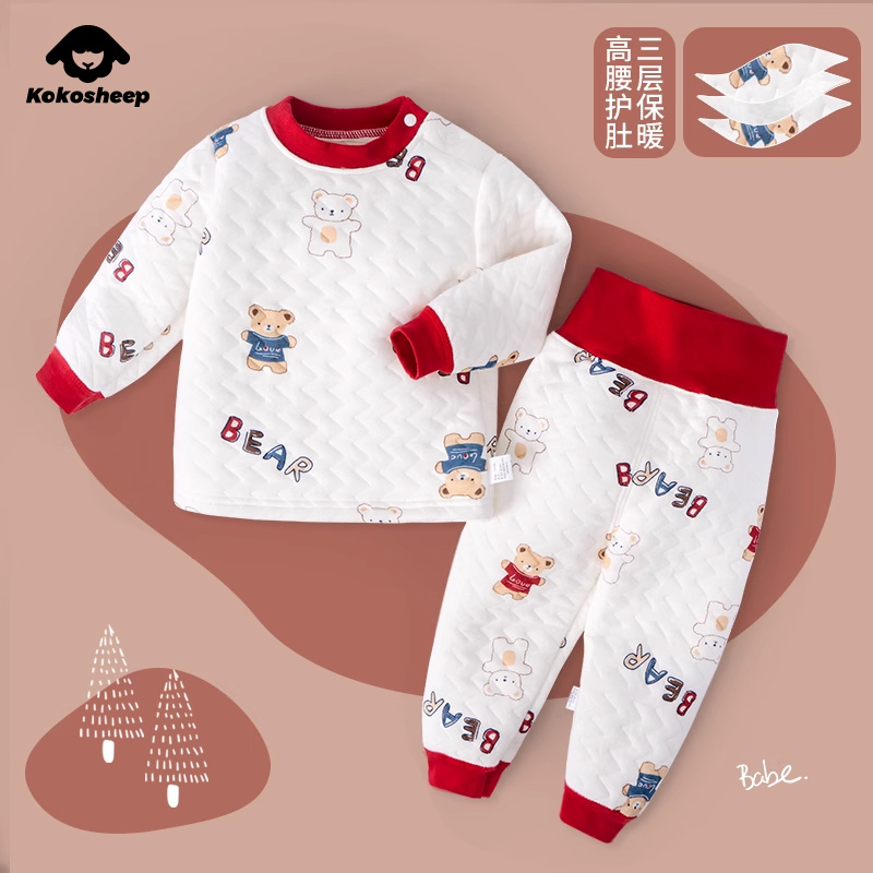 宝宝保暖套装春秋长袖高腰