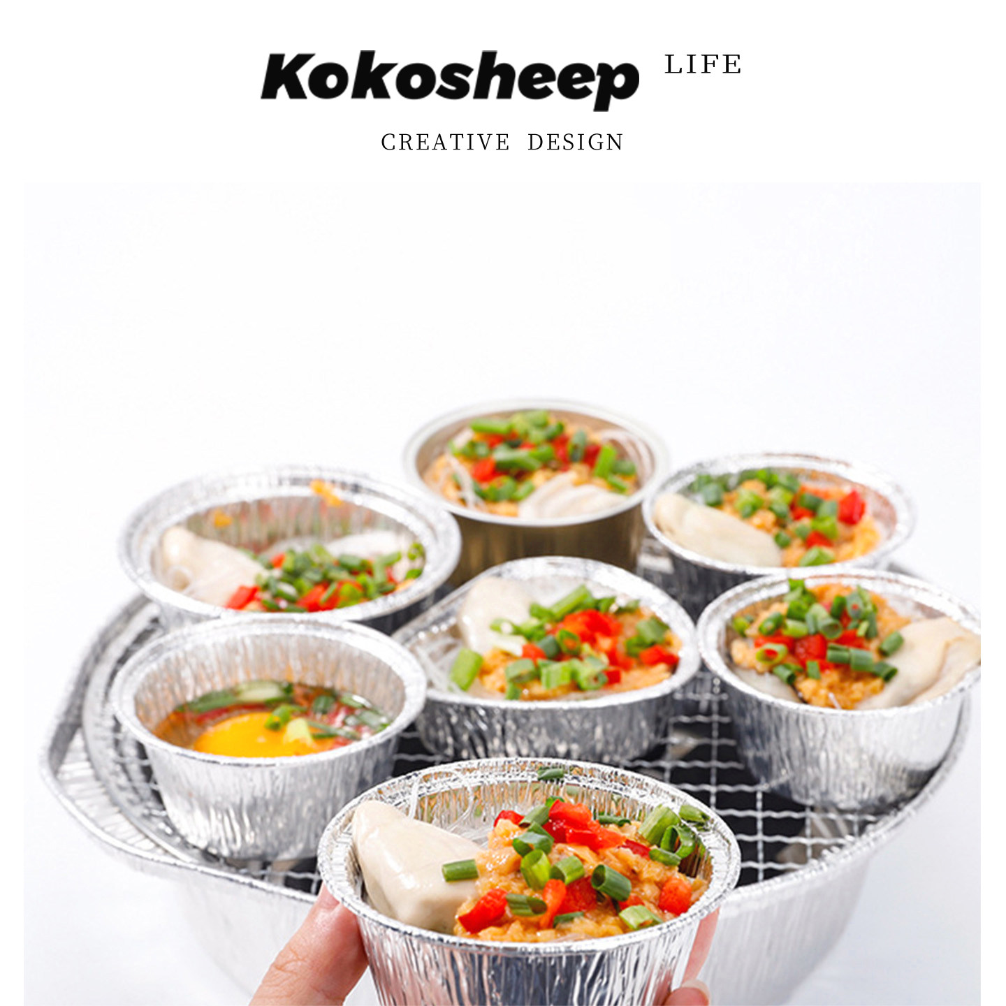 KoKosheep生蚝锡纸托一次性锡纸图片