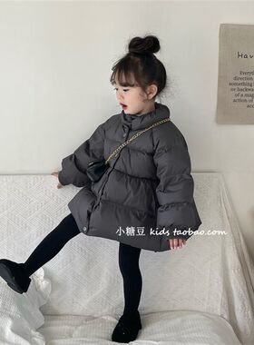 女童蓬蓬羽绒服外套2024冬w季新款韩系女孩宝宝加厚保暖冬装娃娃