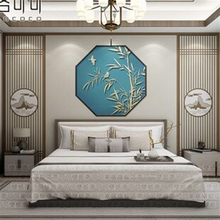 新中式 电视背景墙壁纸客厅壁布沙发影视墙纸卧室壁画花鸟墙布2022