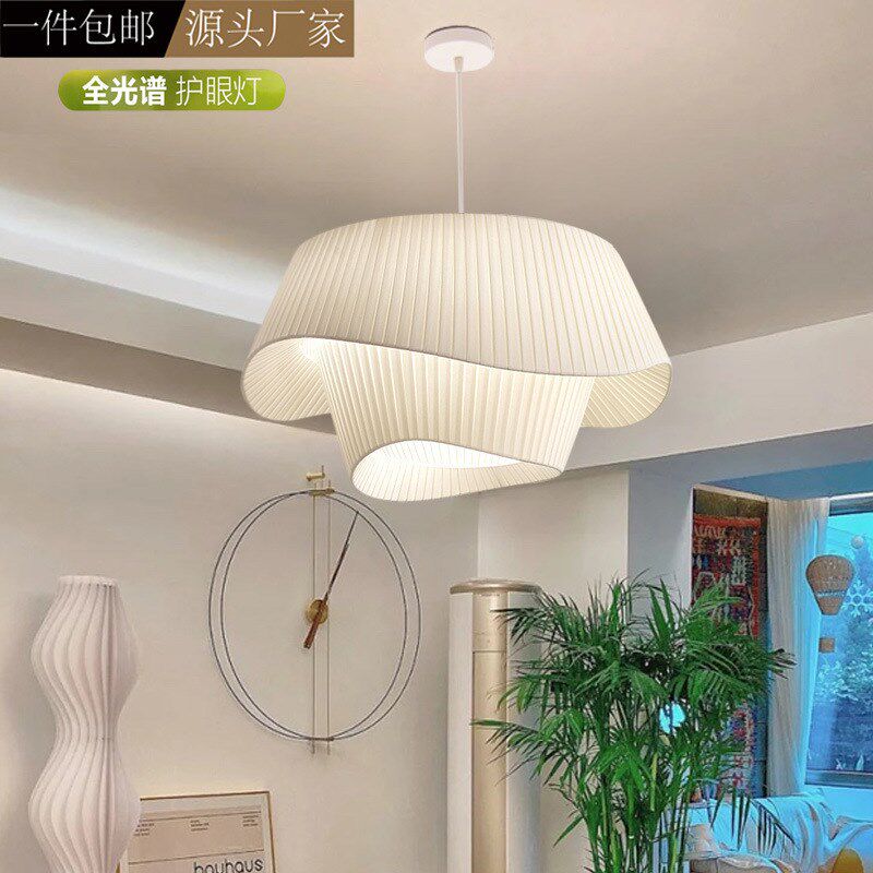 轻法式奶油风草帽吊灯全光谱护z眼网红in裙摆灯客厅卧室餐厅吊灯