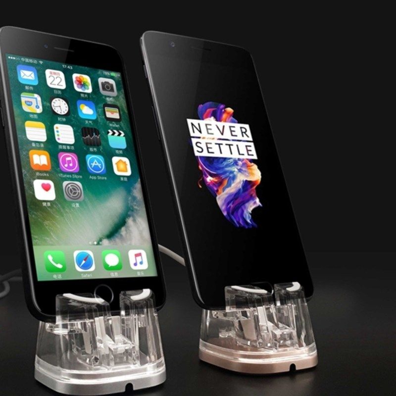 亚克力透明水晶手机柜台体验台支架机J托手机防盗展示架托盘底座