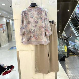 腿裤 国风花色衬衣 雅WZV洋气两件 流苏盘扣七分袖 达阔丝妮Y420T63