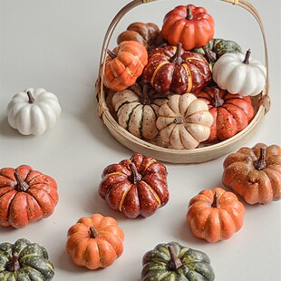 万圣节小南瓜摆件假大南瓜模型装饰五谷丰收摄影美食烘培拍照道具