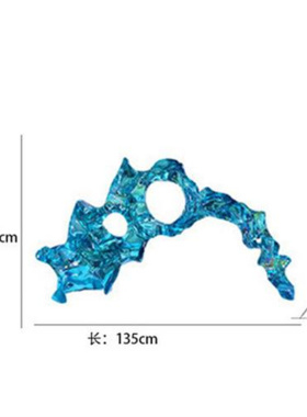 现代样板房轻奢雕塑摆件透明树脂太湖石酒店客厅玄关桌面软装饰品