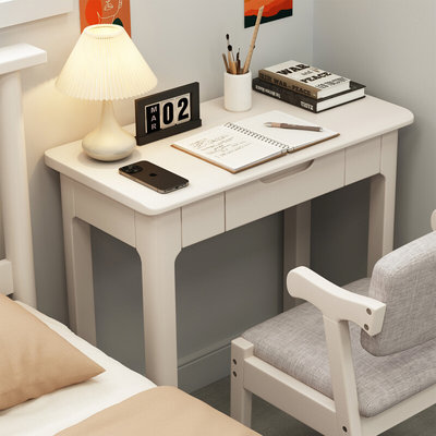 小型小写字桌子约全实木书桌床边小电脑桌约家用办公桌化妆桌