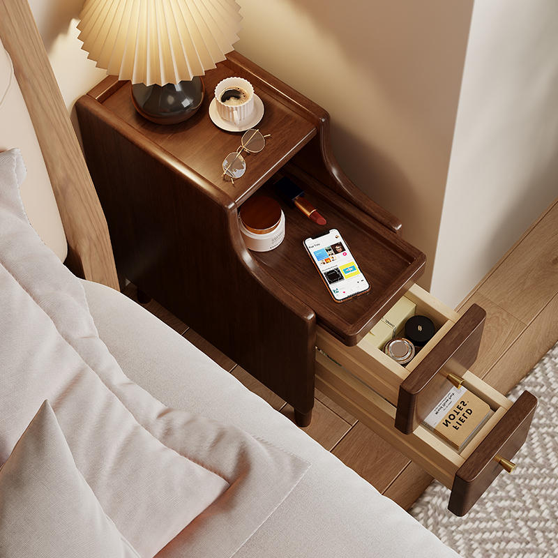 【小户型必选】实木极窄床头柜