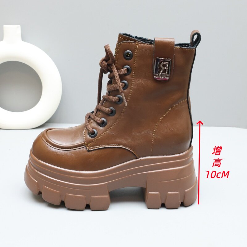 秋冬小个子增高10CM加绒马丁靴