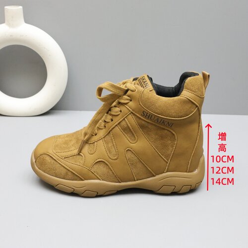 新款复古德训鞋女内增高10-12cm