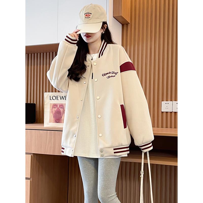 美式棒球服女春秋休闲百搭飞行夹克上衣2025新款初中学生情侣外套