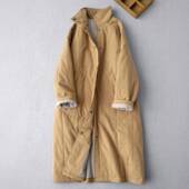 冬季 薄棉衣棉服 舒适长款 女装 夹层风衣外搭文艺百搭夹棉外套薄款