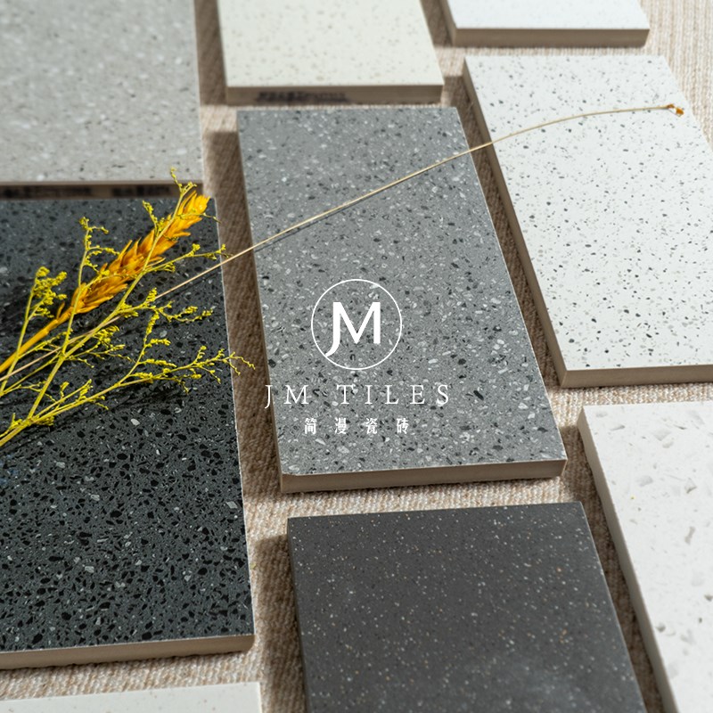 简漫小颗粒水磨石瓷砖客厅阳台厨房卫生间仿古砖灰色地砖600x1200