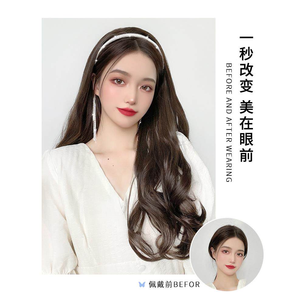 流大苏箍假发女长发可拆卸长卷发发波浪全时尚网红ZYZ款水晶发箍图片