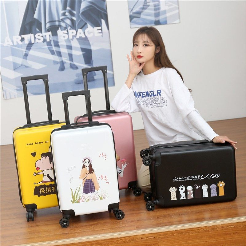 20寸成人行李箱万向轮静音大容量旅行箱定制印logTo卡通儿童拉杆