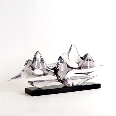 新中式摆件云山雾海雕塑艺术品书房办公桌酒店大堂样板间软装饰品