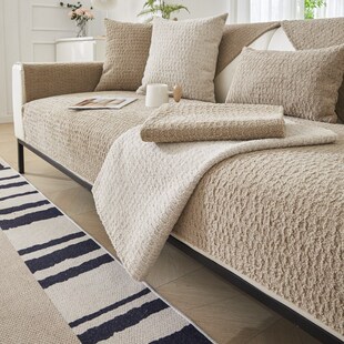 冬季 防滑沙发盖布 沙发垫简约现代棉绒加厚坐垫沙发套罩纯色新T款