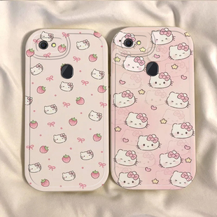 适OPPOA79手机壳草莓KT猫A73网红全包边oppoa73防摔女款卡通opp0pp0ppoA硅胶新款磨砂oppa79可爱软外壳潮