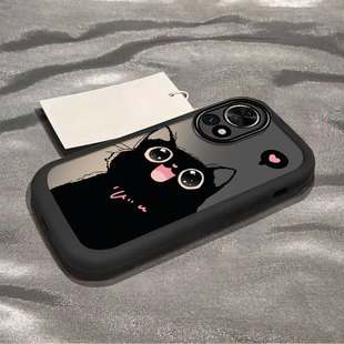 适用华为nova12pro手机壳11SE新款Nova10por泡芙壳Hinove9硅胶novo87防摔n0va6爱心黑猫nava5ipr0可爱4全包3i
