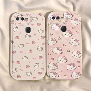 适用OPPOA7手机壳草莓KT猫A7n新款高颜值oppoa7x防摔男女卡通opp0pp0ppoA可爱全包边网红OPA7X保护套硅胶软