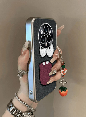 适用真我14Pro+手机壳realme14Pr0十RMX5050惊讶黑底保护套OPPO加Por硅胶全包防摔高级感OPPORealme男女