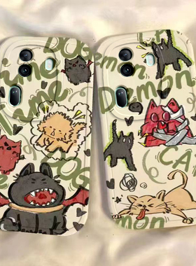 恶魔猫狗opporeno11手机壳10新款reno9pro+可爱reno8se/7/6硅胶套防摔reon5k男女rone4卡通reno3高级感2Z全