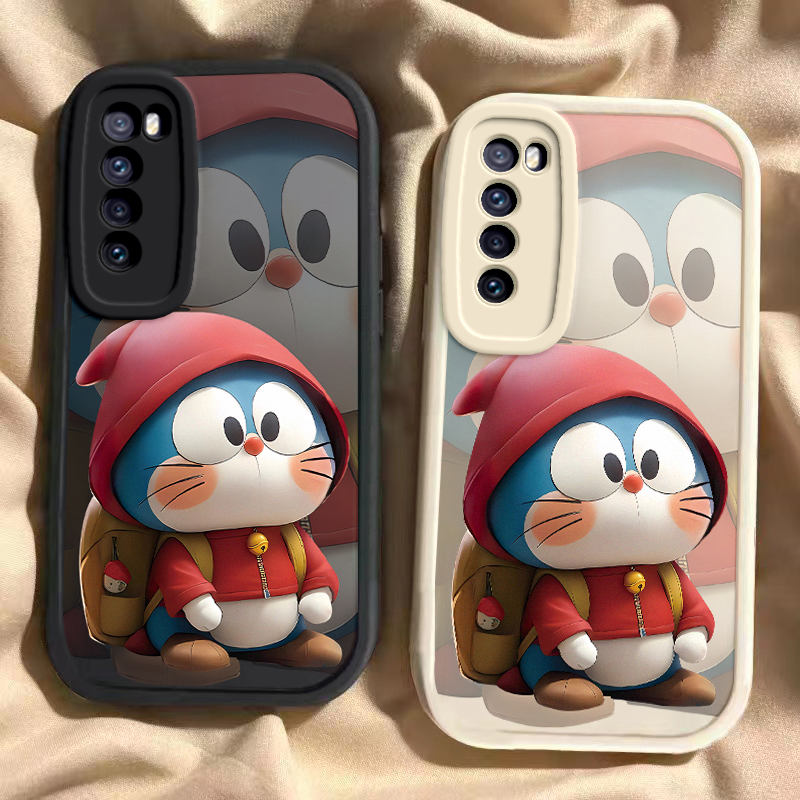 可爱叮当猫华为nova7手机壳硅胶novo全包anoo新nv防摔nove网红nov男n0va女note七jefan20套jef一an00钢化膜