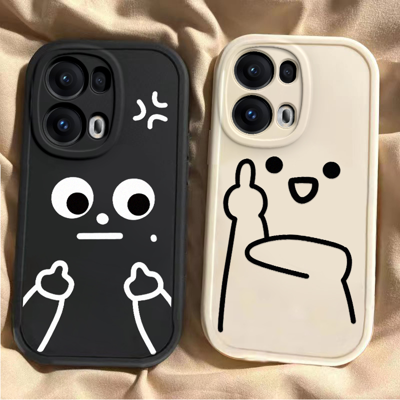 适用OPPOReno13手机壳Reno13Pro新款OPPO硅胶保护套0PP0Ren013Pr0外壳镜头全包防摔OPOPReno男女鄙视表情